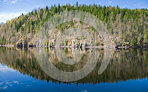 Northern spring - forest lake