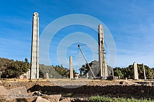 The Northern Stelae Park of Aksum, famous obelisks in Axum, Ethiopia