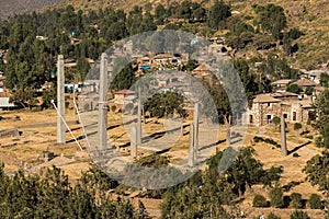 The Northern Stelae Park of Aksum, famous obelisks in Axum, Ethiopia