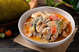 Northern Thai food Kang Kanoon, Spicy young jackfruit soup with pork