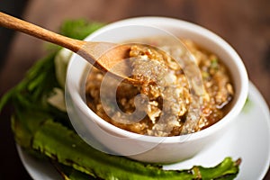 Northern Thai food Mob Poo, spicy soup with crab