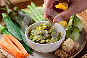 Northern Thai food, Spicy young green chili dip