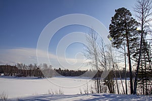 Northern winter and spring landscape