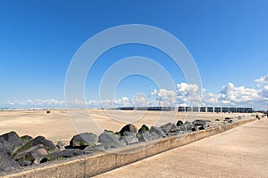 Northsea beach with cabins