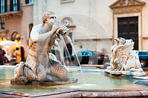 Northward view of the Piazza Navona with the fontana del Moro