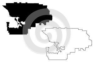 Northwest Arctic Borough, Alaska Boroughs and census areas in Alaska, United States of America,USA, U.S., US map vector