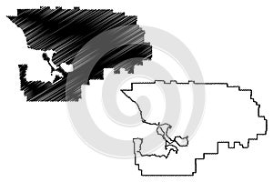 Northwest Arctic Borough, Alaska Boroughs and census areas in Alaska, United States of America,USA, U.S., US map vector