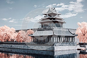 Northwest corner tower of the Forbidden City and Tongzi River