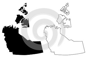 Northwest Territories Canada map vector