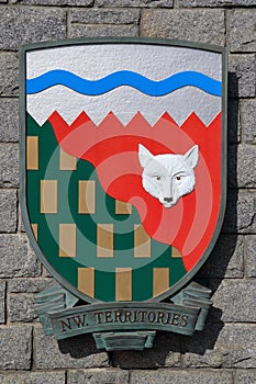 Northwest Territories Coat of Arms, Confederation Square, Victoria, Vancouver Island, British Columbia, Canada