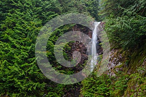 Norvan Falls waterfall, North Vancouver, British Columbia photo