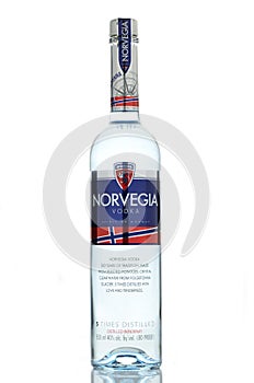 Norvegia premium vodka isolated on white background