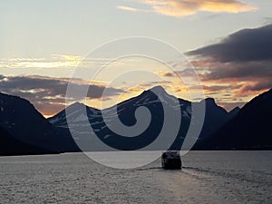 Norvegian sea sunset