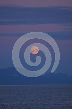 Norway coast landscape by night view