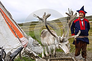 Norway: Deer and reindeer breeder dressed in national clothes