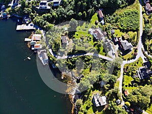 Norway drone view - Salhusfjorden