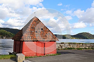 Norway falun red cabin photo