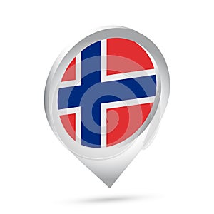 Norway flag 3d pin icon