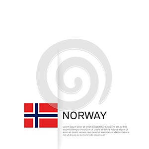 Norway flag background. State patriotic norwegian banner, cover. Document template with norway flag on white background. National