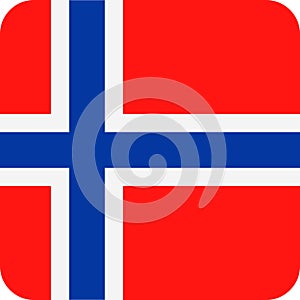 Norway Flag Vector Square Flat Icon