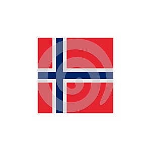 Norway flag vector square icon - illustration. Flag of Norway. Abstract concept, icon, square, button
