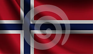 Norway flag waving. background for patriotic and national design. illustration