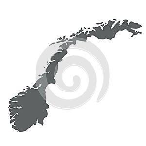 Norway - flat country map silhouette