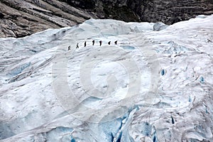 Norway, Jostedalsbreen National Park. Famous Briksdalsbreen glac photo