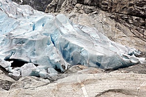 Norway, Jostedalsbreen National Park. Famous Briksdalsbreen glac photo