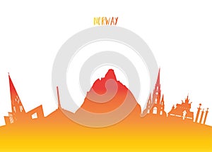 Norway Landmark Global Travel And Journey paper background. Vector Design Template.used for your