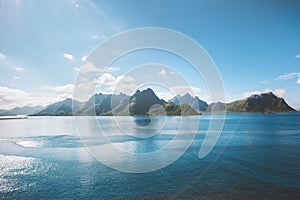 Norway landscape fjord and mountains scandinavian nature Vesteralen islands