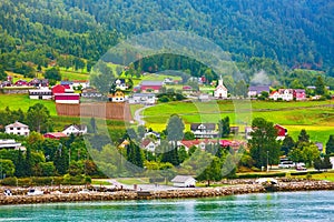 Norway, Loen village landscape