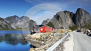 Norway Lofoten Fjord, Arctic Mountains Landscape