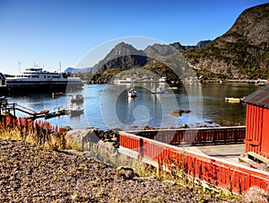 Norway Lofoten Fjord, Arctic Mountains Landscape