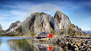 Norway, Lofoten Islands, Coast Landscape Mountains Fjords