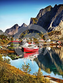 Norway, Lofoten Islands, Coast Landscape Mountains Fjords