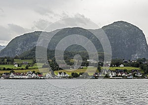 Norway, Lysefjord. Rare residential villages on the shores