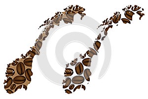 Norway -  map of coffee bean photo