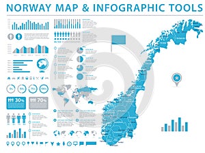 Norway Map - Info Graphic Vector Illustration