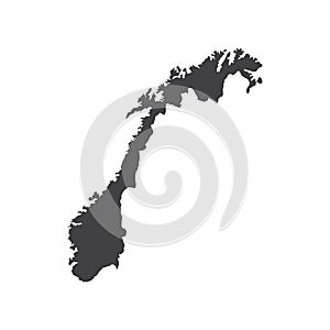 Norway map silhouette illustration