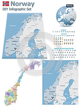 Norway maps with markers