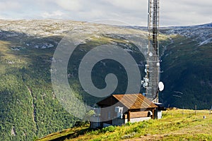 Norway meteorologic cabin landscape background photo