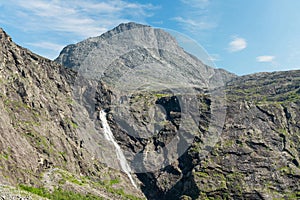 Norway - mountain landscape with waterfall