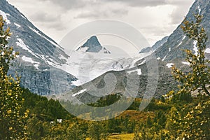 Norway mountains landscape Steindalsbreen glacier