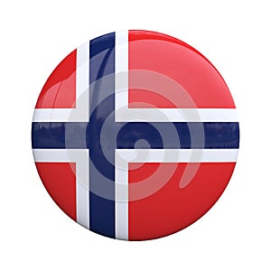 Norway national flag badge, nationality pin 3d rendering