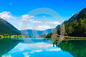 Norway Nordfjord panorama and mountain landscape