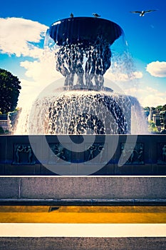 Fountain with sculptures, Vigeland Sculpture Park, Frogner Park - Oslo, Norway