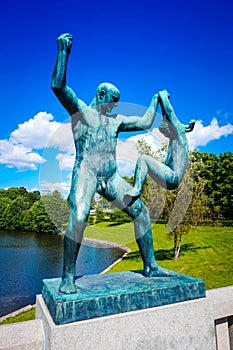 Sculpture of a man and girl, Vigeland Sculpture Park, Frogner Park - Oslo, Norway