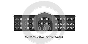 Norway, Oslo, Royal Palace, travel landmark vector illustration