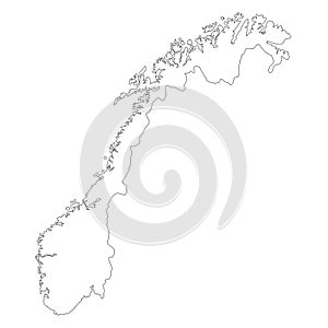 Norway Outlline Map.